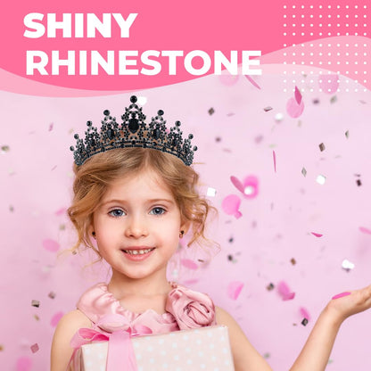 Birthday Tiara Crown with Sash for Women, Headband Hair Accessories for Wedding Party Costume