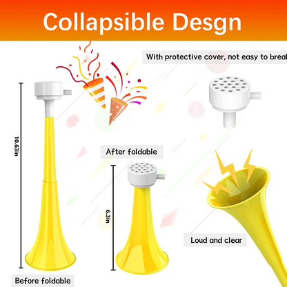 Vuvuzelas Soccer Horn Collapsible Blow Horns Noise Maker Loud Sound Sports Horn Noisemaker for Sporting Events School Graduation Games Party Supplies Favors Accessories