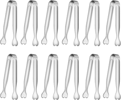 Mini Serving Tongs, Anytrp 18-Packs Stainless Steel Sugar Tongs, 4.3inch Ice Tongs Kitchen Appetizers Tongs for Coffee Bar, Tea Party, Desserts Party, Sugar and Ice Bucket