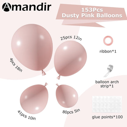 Amandir 153pcs White Sand Balloons Arch Garland Kit Different Sizes 18 12 10 5 Inch Cream Beige Sand White Latex Balloon for Birthday Boho Neutral Baby Shower Wedding Anniversary Party Decorations
