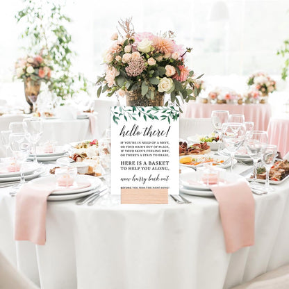 Andaz Press Wedding Party Signs, Natural Greenery Green Leaves, 8.5x11-inch, Bridal Shower Scavenger Hunt, 1-Pack - Colors B