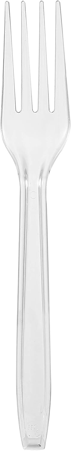 Glad Clear Disposable Cutlery Set with Heavy Duty Plastic Forks, Knives, and Spoons, Reusable Dishwasher Safe Plastic Utensils for Parties and Everyday Use, 240 Count