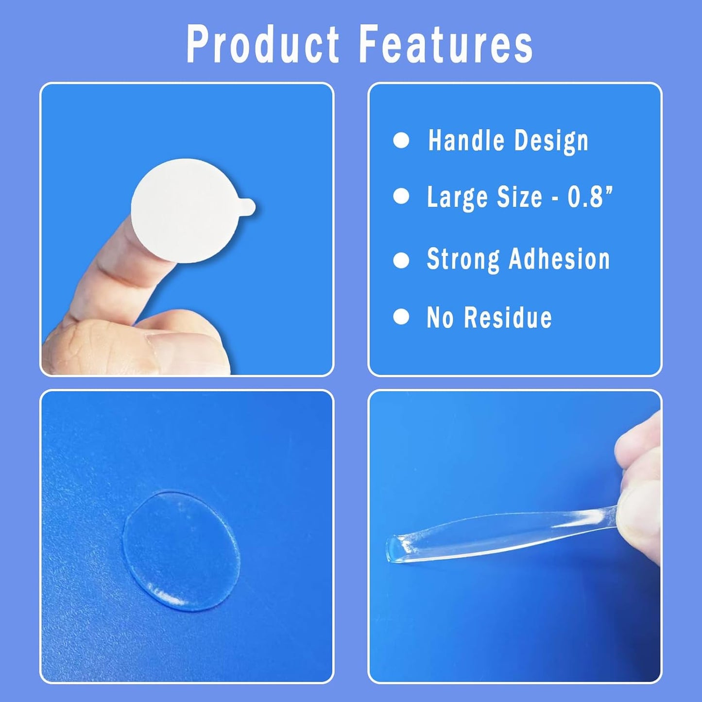 Double Sided Tape for Wall Hanging, 0.79" Sticky Tack Dots Strong Mounting Putty, Stickers Easy to Peel for Crafts, Poster, Balloons Decoration, 252 PCS Removable Tape