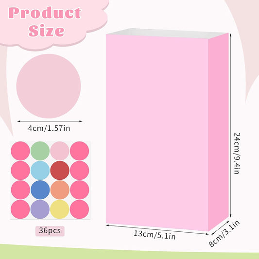 woric 36PCS Party Favor Bags with Stickers, Pink and Purple Goodie Bags for Girls Birthday Mother's Day Small Gift Bag for Kids, Baby Shower, Wedding, Mermaid Party Favor Supplies