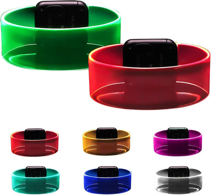 Yowivon Led Light Up Bracelets with Clasp, Glow in the Dark Party Supplies Neon Rave Accessories Cool Halloween Birthday Party Favors, 1 Pcs