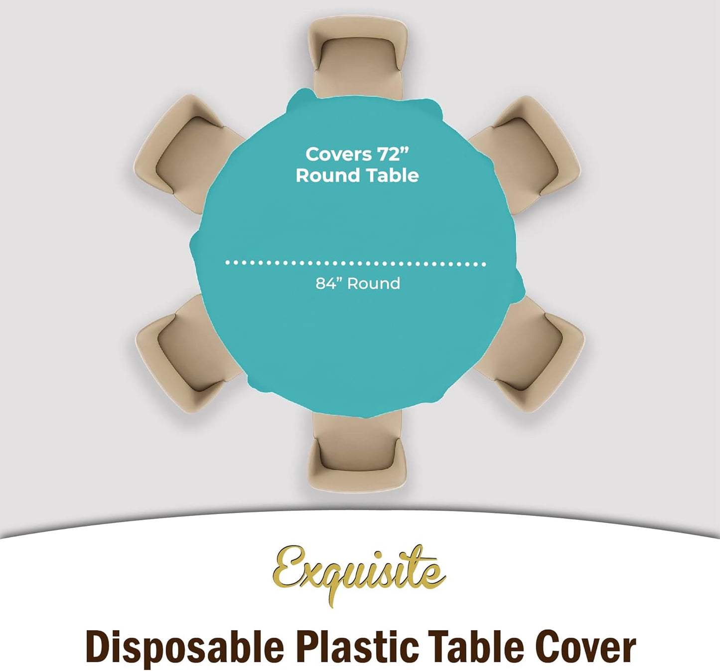 Exquisite Party Solids 6-Pack Premium Plastic Tablecloth 54in. x 108in. Rectangle Plastic Table Cover - Navy