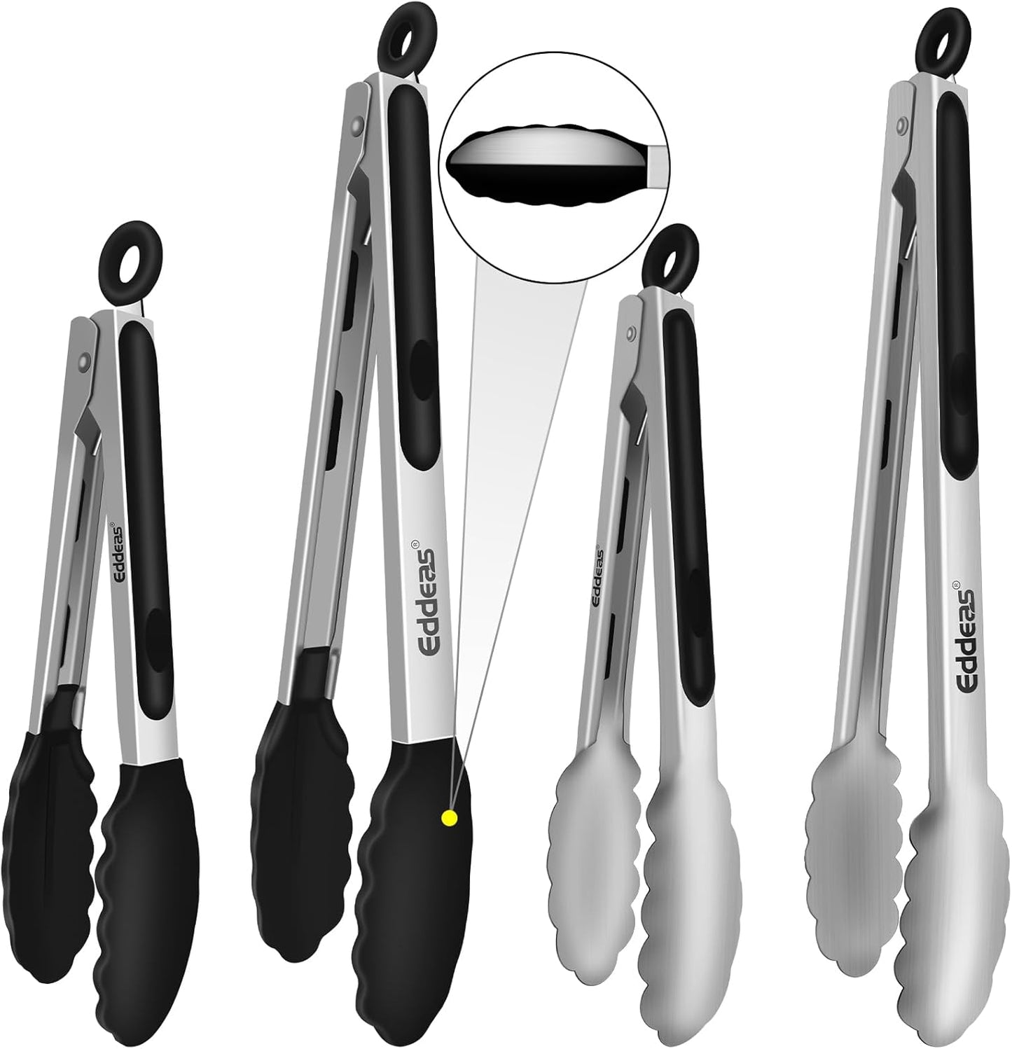 EDDEAS 12 PCS Small Serving Tongs, 4.3" Mini Gold Tongs, Gold Kitchen Tongs for Serving Food, Coffee Bar, Tea Party, Desserts Party and Ice Bucket
