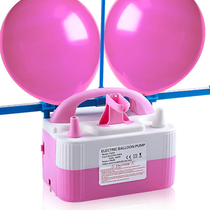 QIPUMP Balloon Pump Electric,110V 600W Balloon Blower Inflator Dual Nozzle Air Pump Balloons Inflator for Decoration, Party, Sport,Gifts:2 Balloon Tying Tools