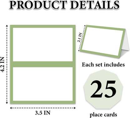 Blue Floral Place Cards for Table Setting, Birthday Baby Shower Folded Tent Cards Wedding Seating Cards for Bridal Shower, Anniversary, Engagement Food Name Card for Party Decoration, 25pcs /A10