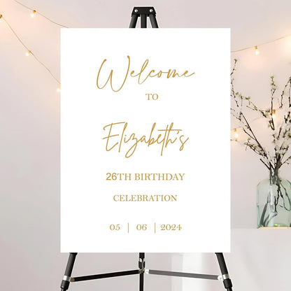 Editable Birthday Welcome Sign, Pink Bow Birthday Party Sign, Custom Birthday Signs, Welcome To Birthday Party, Birthday Party Decor, Welcome To Birthday Celebration Party Sign #12