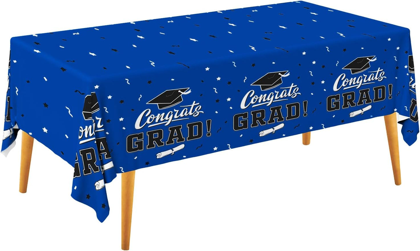Gatherfun Graduation Party Decorations, Gongrats Grad Tablecover for Graduation Party Supplies, 3 pcs Green Table Cloths, 54"x108"