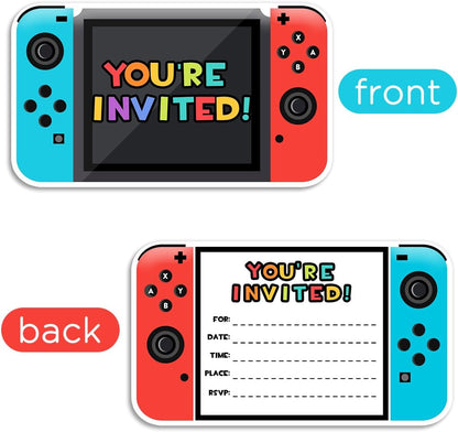 Yangmics Direct Video Gamer Birthday Party Fill In Invitations, Video Game Party Invitations, Decorations, Favors for Boys Kids, 30 Invitations + 30 Envelopes