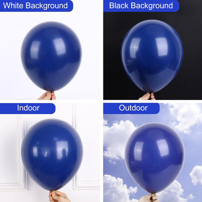 RUBFAC 87pcs Metallic Blue Silver Balloon Garland Arch Kit, 18 12 10 5 Inch Blue Silver Confetti Latex Party Balloons for Birthday Graduation Baby Shower Decoration
