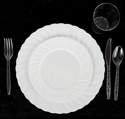 Party Bargains Disposable Cutlery set, SAPPHIRE Design, Clear Color, 360 Pieces: 180 Forks, 120 Spoons, 60 Knives