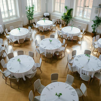 Niuara White Plastic Table Cloth - 4 Pack 54" × 108" Rectangle Disposable Tablecloths for 6FT Tables, Table Cover for Party, Holiday & Gathering Use