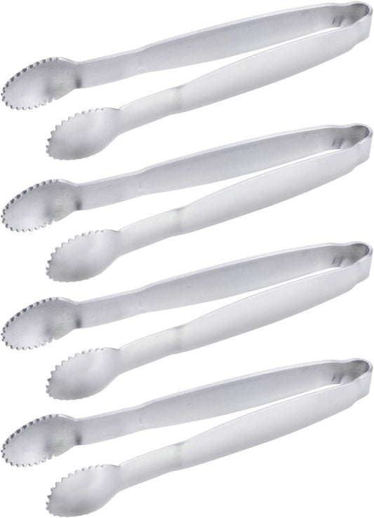 HINMAY 5" Mini Serving Tongs Set, Tiny Stainless Steel Small Tongs for Appetizers, Tea Party, Coffee Bar, Desserts, Set of 4