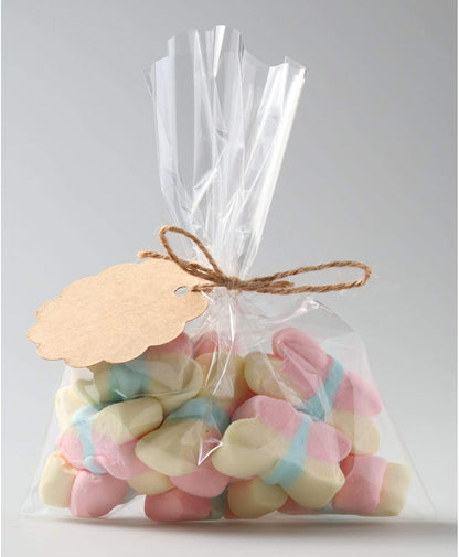 Cello Cellophane Treat Bags,5x7 Inches Clear Cellophane Bags 200 Pcs OPP Plastic Treat Bags with 200 Twist Ties for Gift Wrapping,Packaging Candies,Dessert,Bakery, Cookies, Chocolate,Party Favor