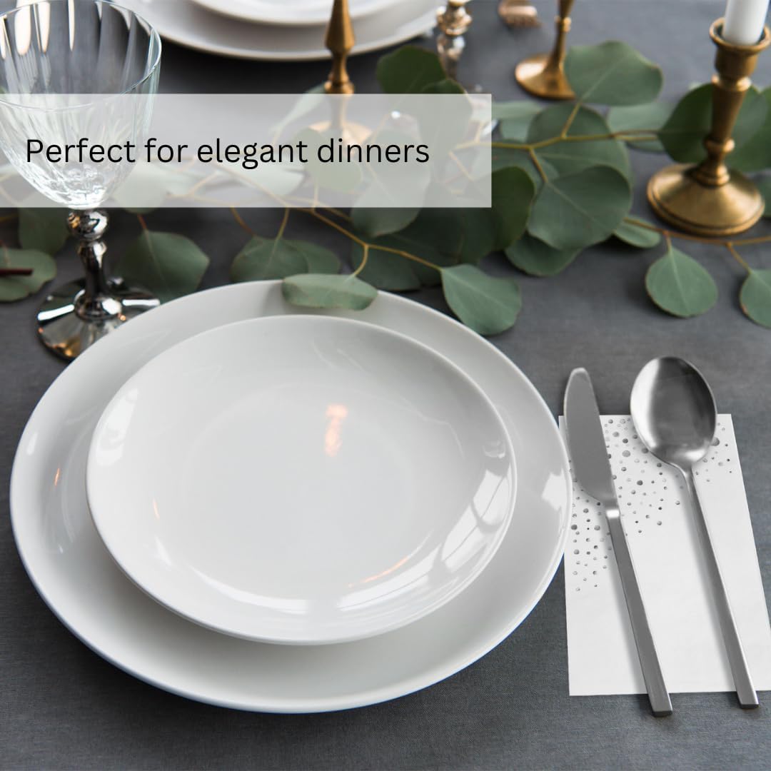 Stylish Gold Dinner Napkins, 100 White and Gold Napkins, Disposable Party Napkins, 7.5x4.25 Inch Wedding Napkins for Reception, 3-Ply Dinner Napkins, Disposable Napkins for Party, Gold Paper Napkins
