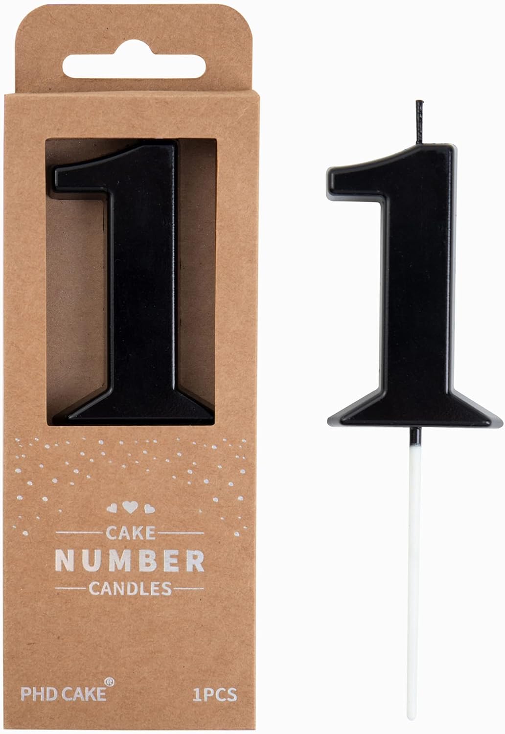 PHD CAKE 2.76 Inch Modern Gold 2 Number Birthday Candles, Gold Number Candles, Cake Number Candles, Party Celebration