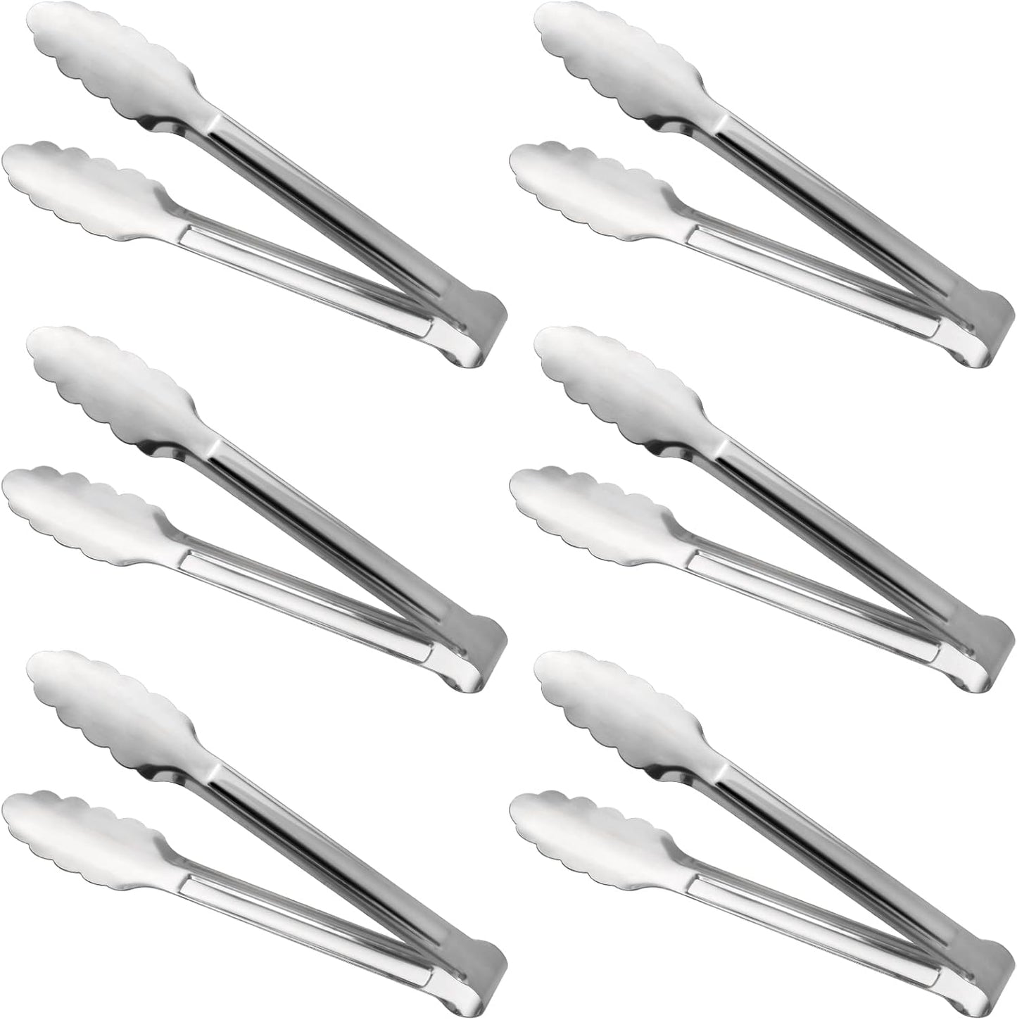 Serving Tongs, Stainless Steel Kitchen Cooking Food Buffet Mini Salad Appetizer Tong Small, Set of 12