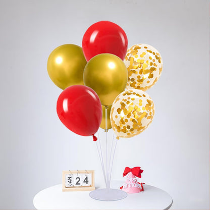 4 Set Balloon Stand Kit for Table Centerpieces With Balloon and Base Party Decorations for Birthday Wedding Retirement Graduation Baby Shower (Navy Silver)