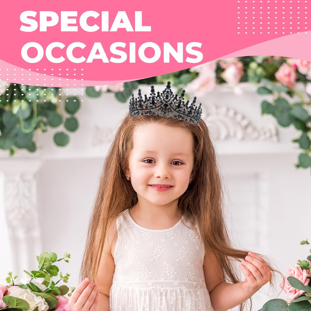 Birthday Tiara Crown with Sash for Women, Headband Hair Accessories for Wedding Party Costume