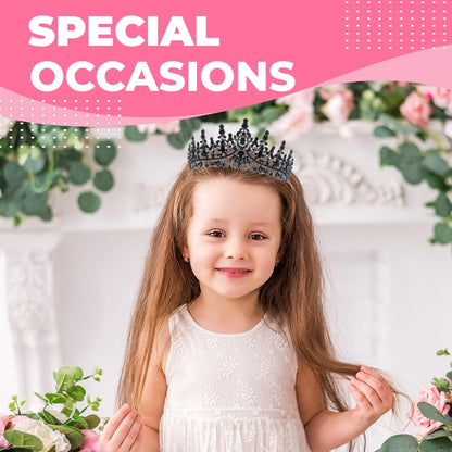 Birthday Tiara Crown with Sash for Women, Headband Hair Accessories for Wedding Party Costume