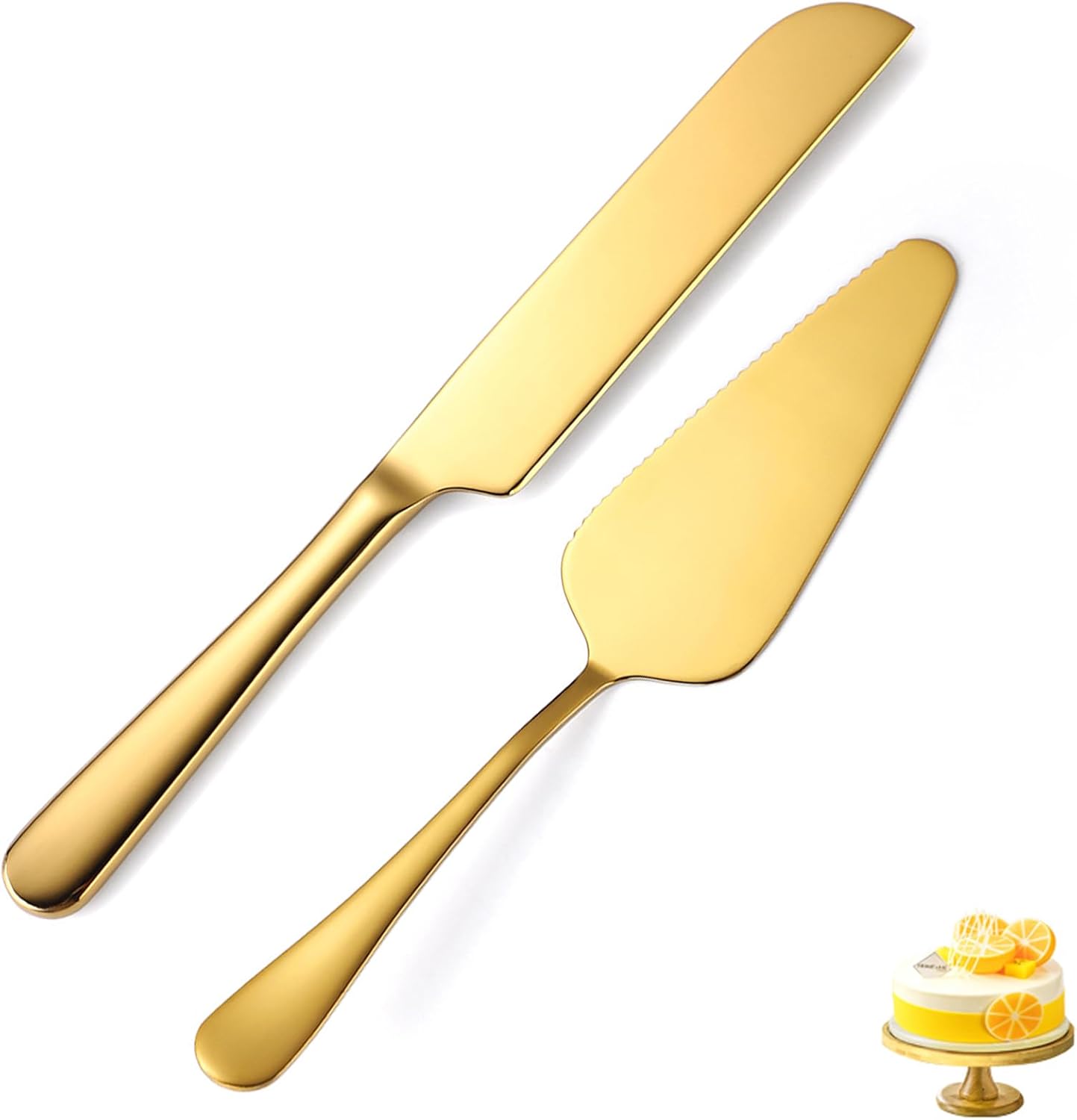 Wedding Cake Knife and Server Set Silver,Stainless Steel Cake Cutting Set,2Pcs Include Cake Cutter And Cake Server for Wedding, Birthday, Parties and anniversary, Dishwasher Safe
