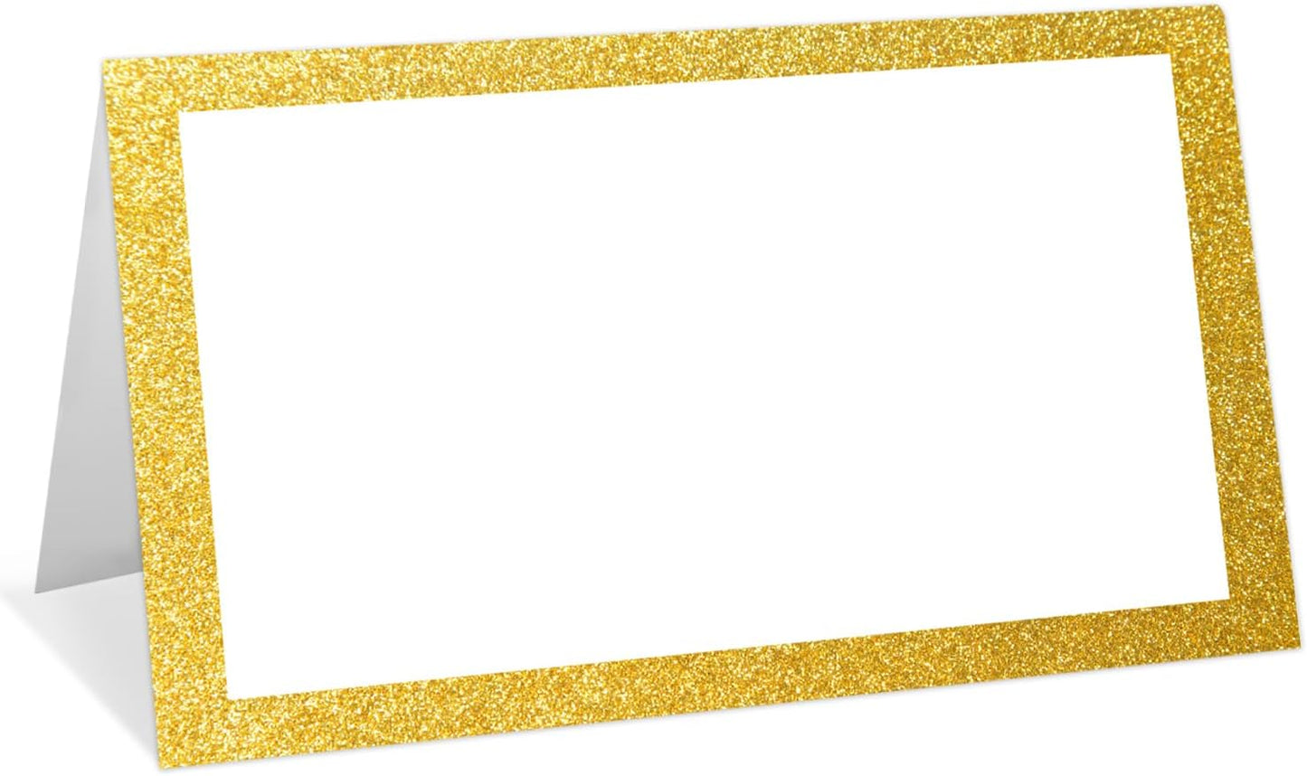 Gold Foil Place Cards for Table Setting, Printable Tent Cards for Food Buffet, Name Card for Wedding Banquet, Bridal Shower, Baby Shower, Birthday Party Decorations (25 Pack)-07