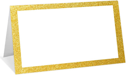 Gold Foil Place Cards for Table Setting, Printable Tent Cards for Food Buffet, Name Card for Wedding Banquet, Bridal Shower, Baby Shower, Birthday Party Decorations (25 Pack)-07