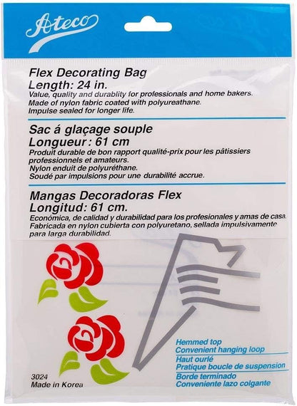 Ateco Flex Decorating Bag, Coated Nylon, 16-Inch, Reusable Baking Supply, White