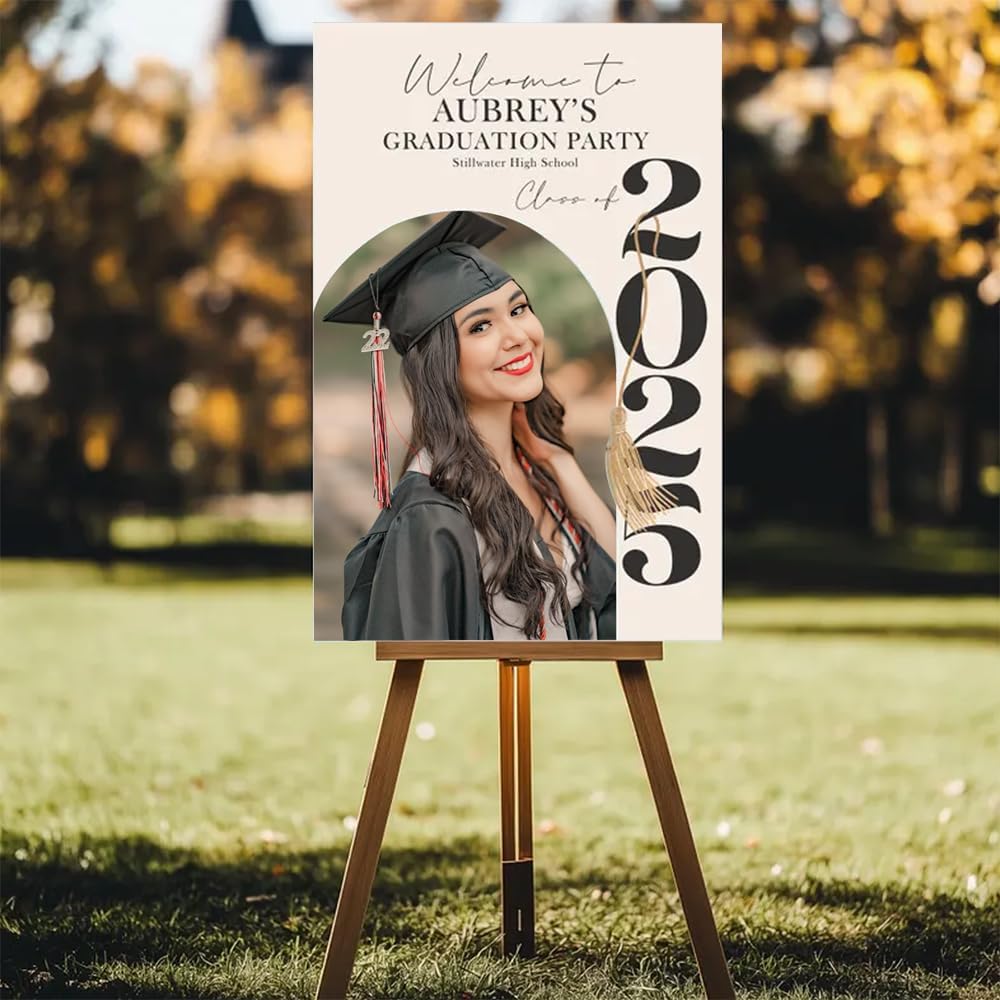 Graduation Party Welcome Sign, Photo Graduation Poster, Graduation Decorations, Grad Party Sign, Grad Welcome Sign, Graduation gift for best friend, Graduation gift for daughter, sister, brother - 1