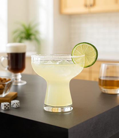 LUNA & MANTHA Martini Glasses, Martini Cocktail Glasses for Margarita, Manhattan, Cosmopolitan, Espresso, Home Bar, Evening Parties, Birthdays, Housewarming Gift,8oz-Stemless Set of 4