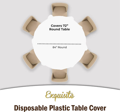Exquisite Party Solids 6-Pack Premium Plastic Tablecloth 54in. x 108in. Rectangle Plastic Table Cover - Navy
