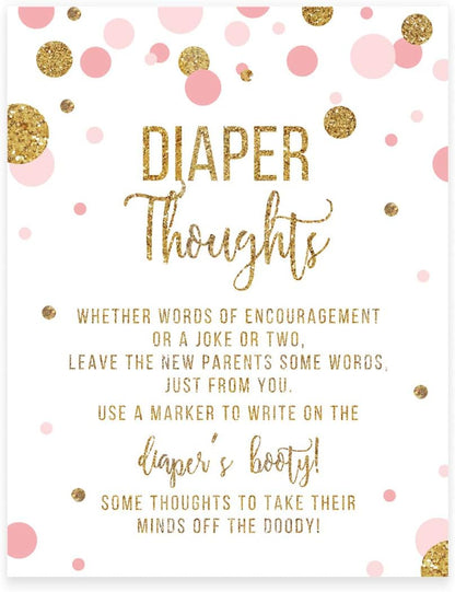 Andaz Press Blush Pink Gold Glitter Girl Baby Shower, Printable Table Tent Place Cards, 20-Pack, Seat Placement Cards Blank Place Cards For Table Settings Name Cards for Wedding, Graduation Food Cards - Colors B