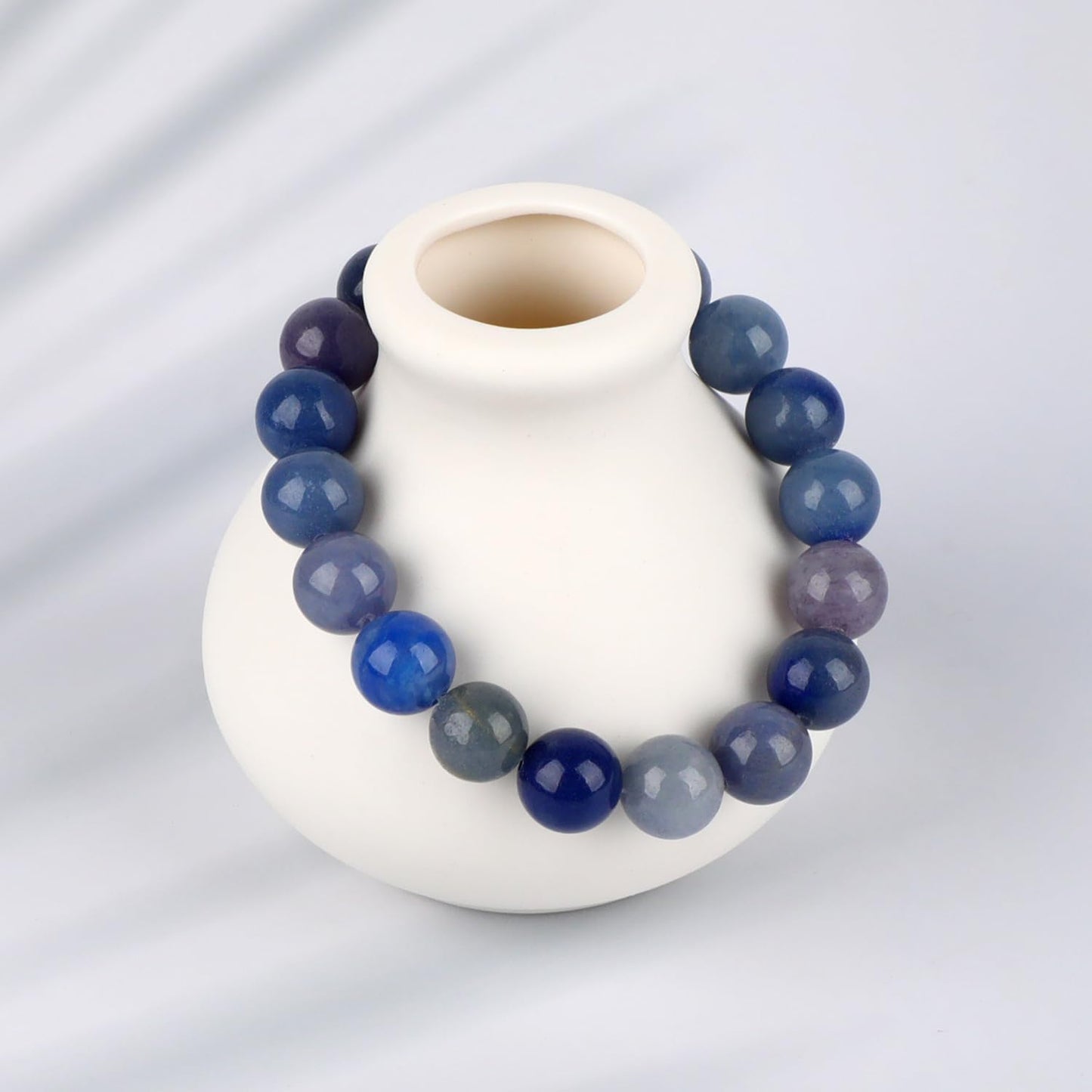 LPBeads Handmade Natural Gemstone Stretch Elastic Bracelet Healing Crystal Round Stone Beads Jewelry Gifts for Women Men