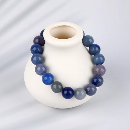 LPBeads Handmade Natural Gemstone Stretch Elastic Bracelet Healing Crystal Round Stone Beads Jewelry Gifts for Women Men