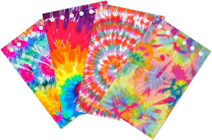 24 Pcs Mini Tie Dye Notepads Pastel Art Party Small Notepads Tie Dye Spiral Pocket Notebook Fun Coil Mini Notepad Birthday Party Supplies 8 Styles