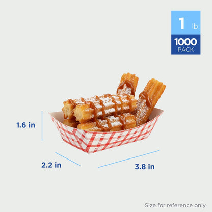 Karat Paper Food Trays Disposable [2 LB - 1,000 ct] Sturdy Food Boats, Leak Resistant | Ideal for Snacks, Nachos and Finger Foods