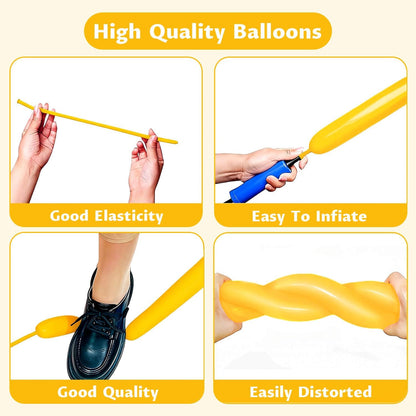 260 Clear Long Balloons for Animals, Thickening Skinny Latex Twisting for Arch Modeling Magic Clown Birthday Wedding Party Decorations 100pcs