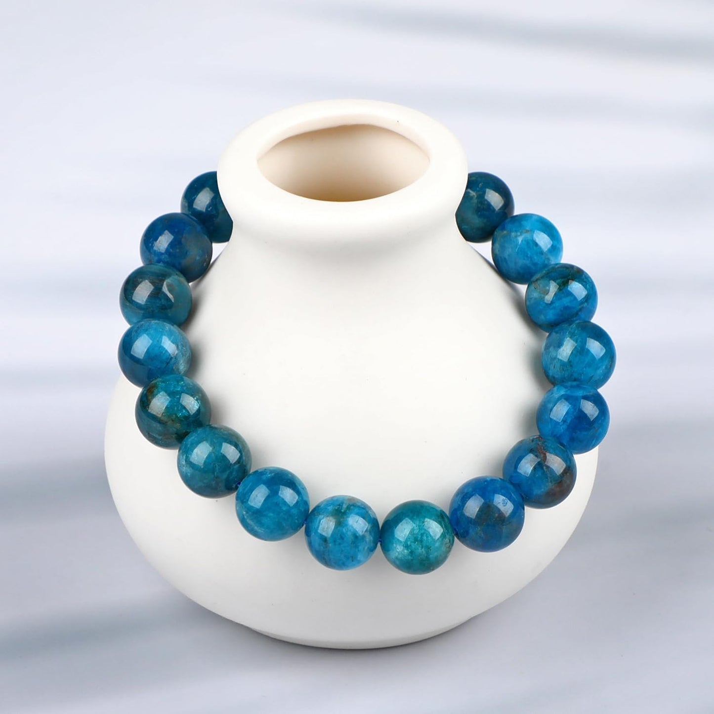 LPBeads Handmade Natural Gemstone Stretch Elastic Bracelet Healing Crystal Round Stone Beads Jewelry Gifts for Women Men