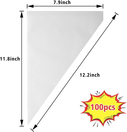 Piping Bags Disposable Pastry Bags 12 Inch 100PCS Thicken and Non-Slip Icing Bags Tipless Frosting Piping Bag for Cake, Cream Frosting and Cookie Decoration Supplies