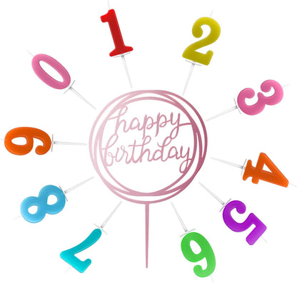10-Piece Number Birthday Candles - Glitter Cake Toppers for Birthday & Wedding Parties