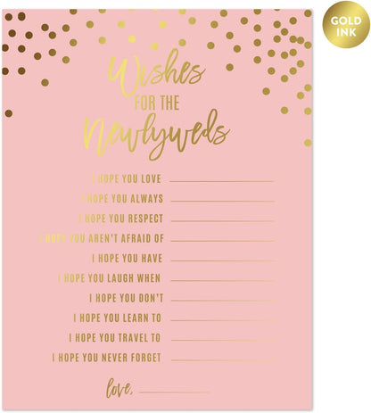 Andaz Press Blush Pink and Metallic Gold Confetti Polka Dots Bachelorette Party Bridal Shower Collection, Scavenger Hunt Game Cards, 20-Pack