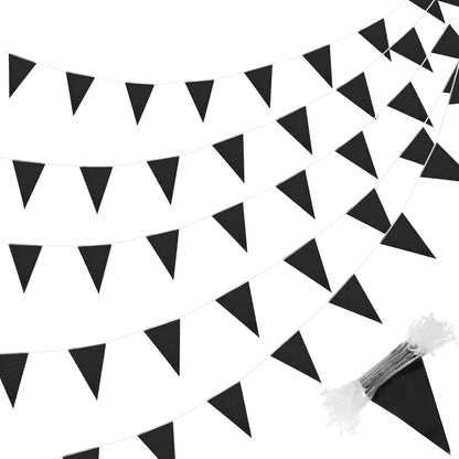 Tatuo 200 Feet Solid Pennant Banners Flags String Triangle Hanging DIY Bunting Flags Party Decorations for Grand Opening Party Banners for Kids Birthday, Shops (White)