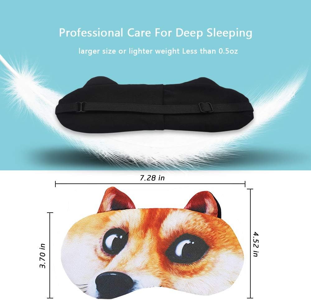 Tphon Sleep Mask for Adult Kids Boys Girls Funny Blindfolds Soft Cute Animal Sleeping Masks with Adjustable Strap for Travel Naps Shift Works Games