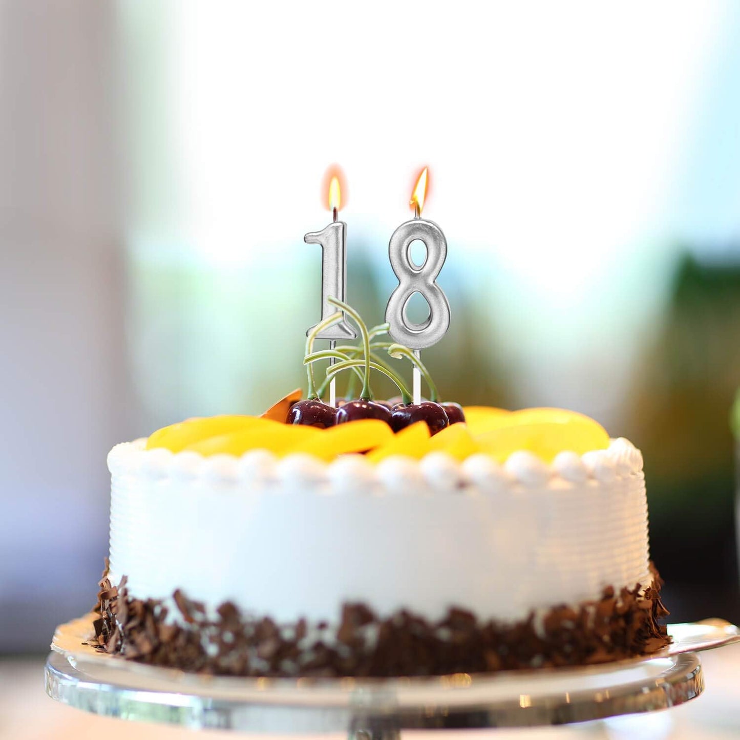 Beanlieve 10-Pieces Numeral Birthday Candles - Cake Numeral Candles Number 0-9 Glitter Cake Topper Decoration for Birthday,Wedding Anniversary,Party Celebration (Colourful)