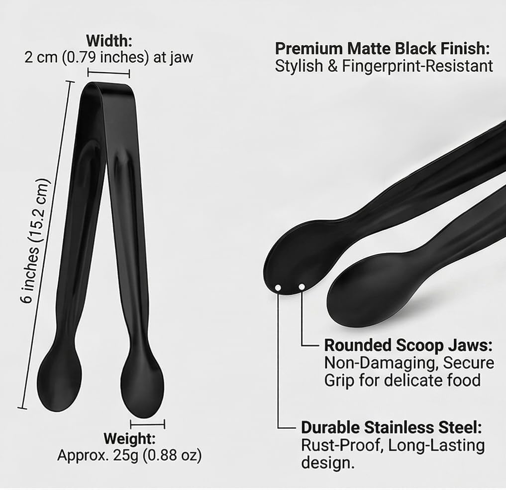 Small Serving Tongs,Ice Tongs,Sugar Tongs,Kitchen Tiny Tongs for Appetizers,12 PCS(6 Inch)