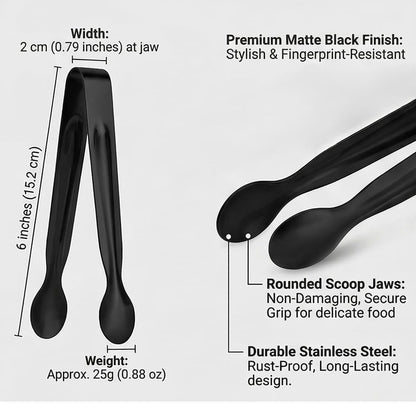 Small Serving Tongs,Ice Tongs,Sugar Tongs,Kitchen Tiny Tongs for Appetizers,12 PCS(6 Inch)