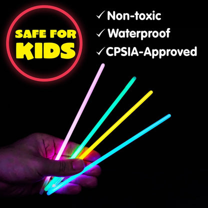 JOYIN 300 Pack Glow Sticks, 100ct 22'' Necklaces and 200 Pcs 8" Glow Sticks Bulk with 300 Pcs Connectors, Bright in The Dark Party Supplies, Neon Light Up, Halloween Party Favors